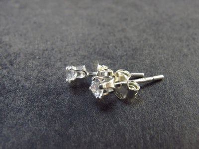 Cute Small Round Sparkly Faceted Moonstone Stud Earrings In Sterling Silver From India