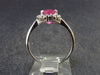 Ruby Faceted Crystal Sterling Silver Ring with CZ - 2.77 Grams - Size 7