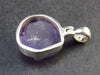 Natural Raw Gemmy Amethyst Crystal Sterling Silver Pendant From Brazil - 1.0" - 3.8 Grams