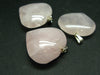 Symbol of Love and Beauty!! Lot of Three Rich Pink Rose Quartz Heart Shaped Pendant from Madagascar
