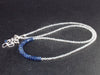 Lightweight Sparkly Faceted Sapphire and White Topaz Gemstone Tiny Beads Necklace - 19" - 8.1 Grams