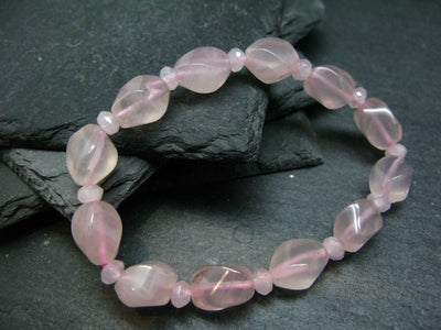 Rose Quartz Genuine Bracelet ~ 7 Inches ~ Mixed Beads