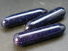 Lot of Three Deep Blue Sparkly Goldstone Wands