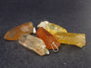Set of 5 Tangerine Quartz Crystal Pendants From Brazil