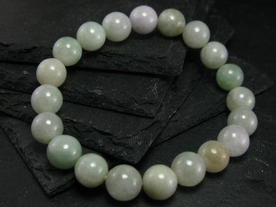 Jade Jadeite Genuine Bracelet ~ 7 Inches ~ 10mm Round Beads