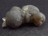 Truffle Chalcedony!! Spheroidal Chalcedony Nodules Crystal Silver Pendant From Morocco - 1.6"