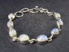 Fantastic Natural Untreated Gem Sparkly Cabochon Moonstone Beads Bracelet from India - 7.5" - 13.5 Grams