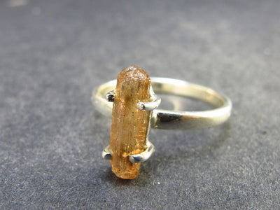 Fabulous Untreated Imperial Topaz 925 Silver Ring from Brazil - 2.21 Grams - Size 8.5