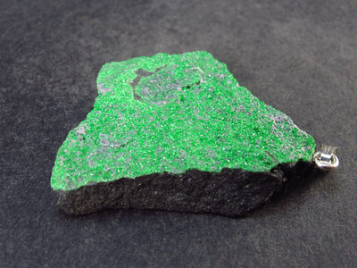 Uvarovite (Green Chromium Garnet) Cluster Silver Pendant From Russia - 1.9" - 22.3 Grams