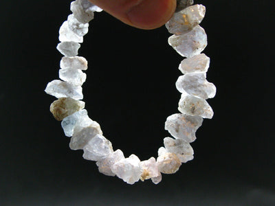 Rare Collector’s Gem!! Gemmy Bluish - Violet Herderite Crystal Bracelet from Africa - 7"