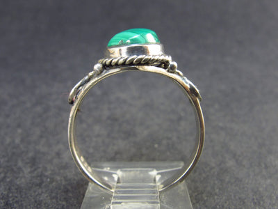 Malachite Cabochon Silver Ring - 3.48 Grams - Size 8.5