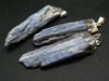 Lot of Three Raw Unpolished Blue Kyanite Crystal Pendant From Brazil
