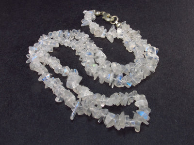Chandrakanta Moonstone!! Set of Three Natural Glow from Inside Moonstone Free Form Bead Necklace - 18" Each