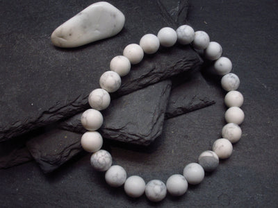 Howlite Genuine Bracelet ~ 7 Inches ~ 8mm Matte Round Beads