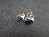 Raw Gem Dark Blue Sapphire Stud Earrings In Sterling Silver