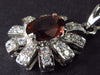 Handcrafted Natural Faceted Rich Red Garnet Sterling Silver Pendant with CZ - 1.1"