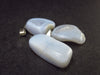 Lot of 3 Blue Lace Agate Pendants From Namibia