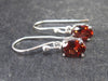 Love and Passion!! Oval Shaped Faceted Natural Red Garnet Almandine 925 Silver Shepherd's Hook Earrings from India - 0.8" - 1.4 Grams