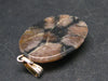 Perfect Cross-Shaped Andalusite (Variety of Chiastolite) Silver Pendant from China - 1.3"