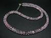 Sparkly Graduated Faceted Rondelle Natural Morganite Gemstone Bead Necklace from Brazil - 19"