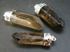 Lot of Three Natural Large Terminated Smoky Quartz Crystals Pendant from Brazil