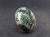 Rare Oval Shaped Cabochon Seraphinite Clinochlore Angel Wings 925 Silver Ring From Russia - 6.25 Grams - Size 7