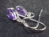 Orchid St. Valentine Gem!! Drop Shaped Faceted Natural Amethyst 925 Sterling Silver Drop Earrings - 0.8" - 1.25 Grams