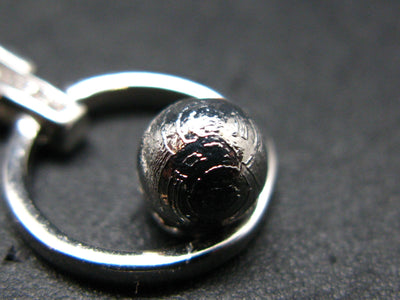4.56 Billion Years Old Meteorite!!. Muonionalusta Meteorite Round Ball Silver Pendant from Sweden - 0.9"