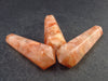Lot of 3 Natural Sunstone Pencil Point Pendants from India