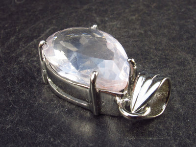 Symbol of Love and Beauty!! Natural Rose Quartz Pendant In 925 Silver From Brazil - 1.2" - 4.7 Grams
