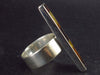 Geometric Modernist Natural Multi Color “Rainbow” Baltic Amber 925 Silver Ring - Size 8
