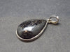 Very Rare Sterling Silver Nuumite Nuummite Pendant From Greenland - 1.6" - 8.6 Grams