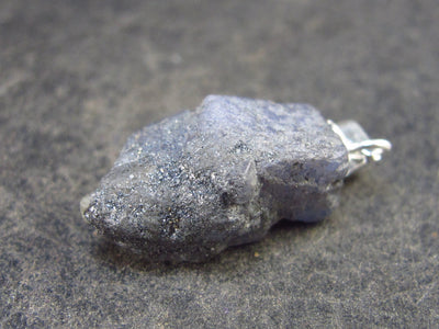 Natural Rough Tanzanite Gem Pendant In Sterling Silver From Tanzania - 2.3 Grams - 0.9"