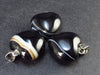 Lot of 3 Natural Puffed Heart Black Agate Pendant from Madagascar