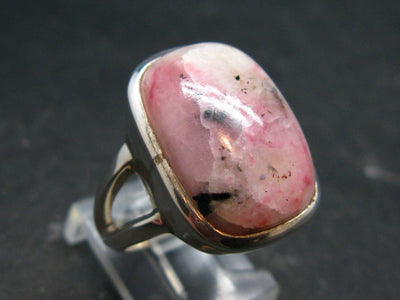 Rare Pink Tugtupite Sterling Silver Ring From Greenland - Size 8.5
