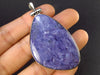 Lilac Stone!!! Stunning Silky Charoite Sterling Silver Pendant From Russia - 2.2" - 13.4 Grams