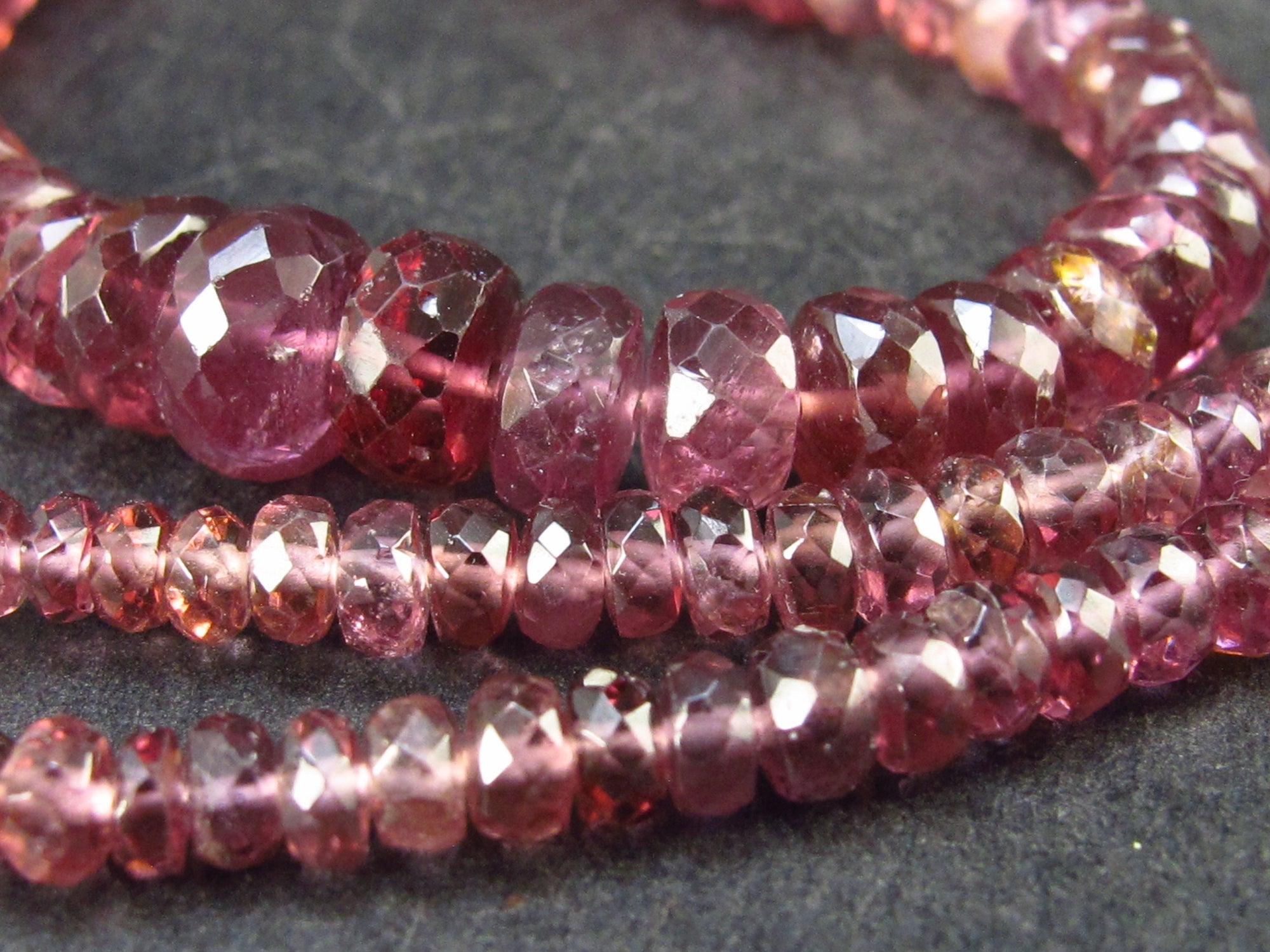 Cheapest Stunning Gem Quality Pink Rhodolite Garnet Faceted Rondelle Gemstone Necklace