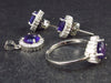 Amethyst Faceted Sterling Silver Earring Ring Pendant Set - 6.3 Grams