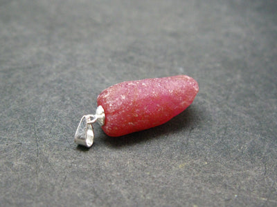 Rare Ruby Crystal Silver Pendant from India - 1.1" - 4.4 Grams