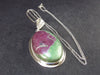 Ruby In Zoisite Silver Pendant with Silver Chain from India - 2.2" - 17.5 Grams