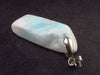 Caribbean Blue Calcite Crystal Silver Pendant From Pakistan - 2.2" - 17.3 Grams