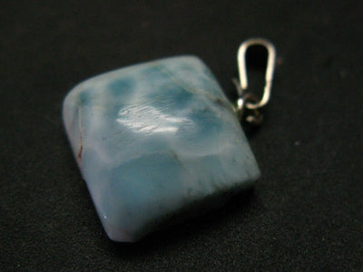 Rare Blue Larimar Pectolite Silver Pendant From Dominican Republic - 0.9" - 2.6 Grams