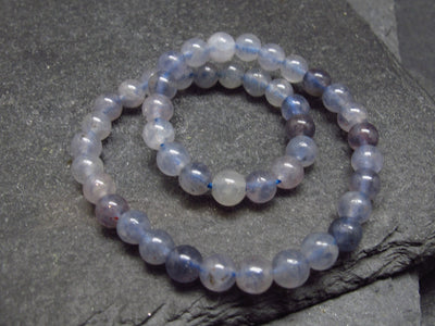 Iolite Cordierite Genuine Bracelet ~ 7 Inches ~ 4mm Round Beads