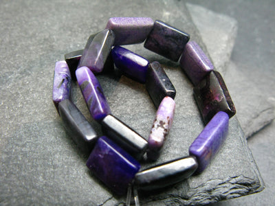 Sugilite Genuine Bracelet ~ 7 Inches ~ 10mm Squared Beads