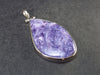 Lilac Stone!!! Stunning Silky Charoite Sterling Silver Pendant From Russia - 2.3" - 15.1 Grams