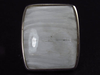 Large Scolecite Sterling Silver Ring From India - Size 9