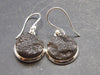 Rare Saffordite Cintamani Stone Pseudotektite Silver Earrings from Arizona USA - 1.1" - 4.3 Grams
