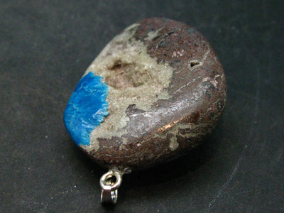 Cavansite Crystal Silver Pendant From India - 1.7" - 15.6 Grams