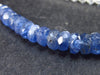 Lightweight Sparkly Faceted Sapphire and White Topaz Gemstone Tiny Beads Necklace - 19" - 8.1 Grams