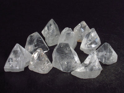 Lot of 10 Clear Apophylite Apophyllite Crystals From India - 26 Grams